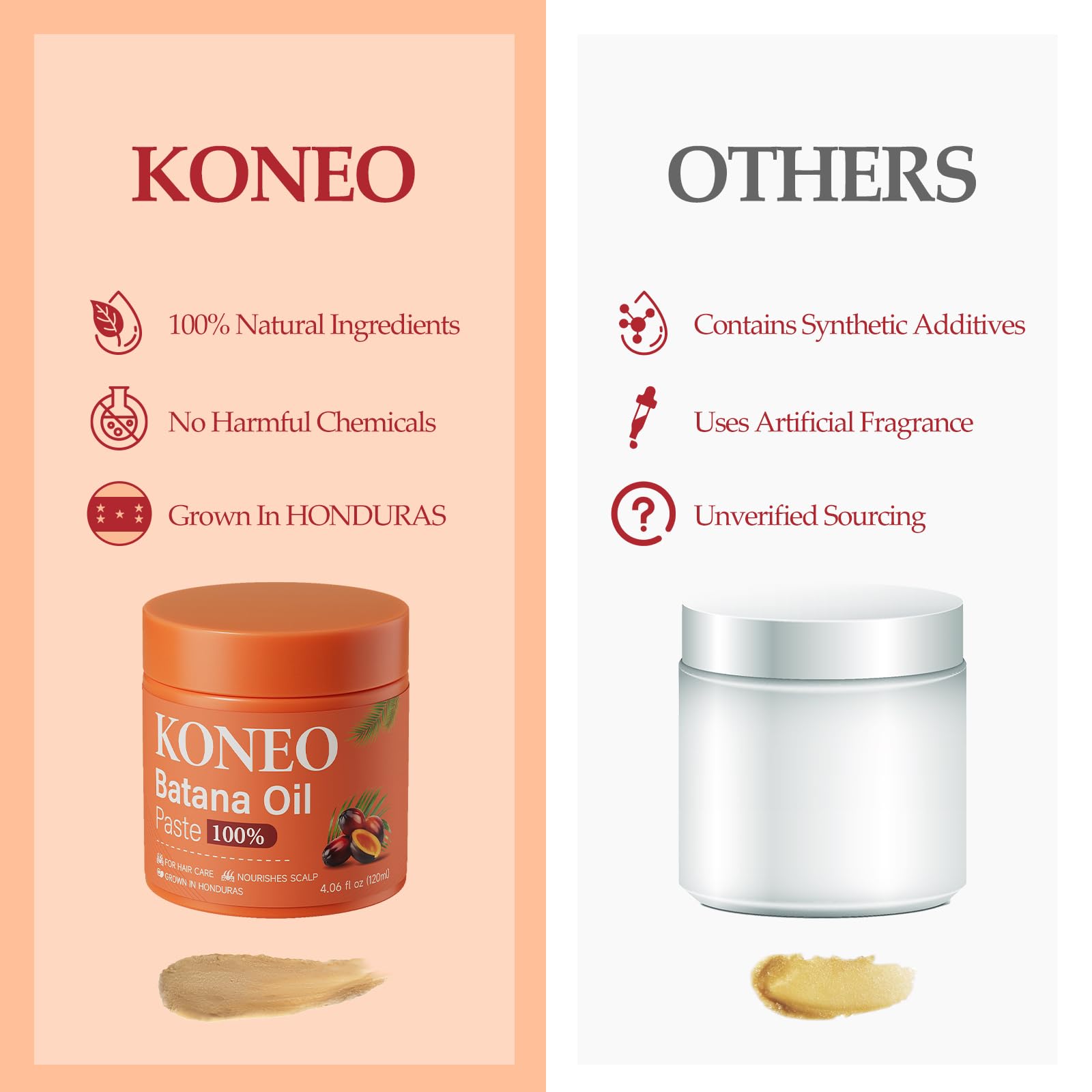 KONEO Hair Growth Cream for 100% Pure Batana Oil