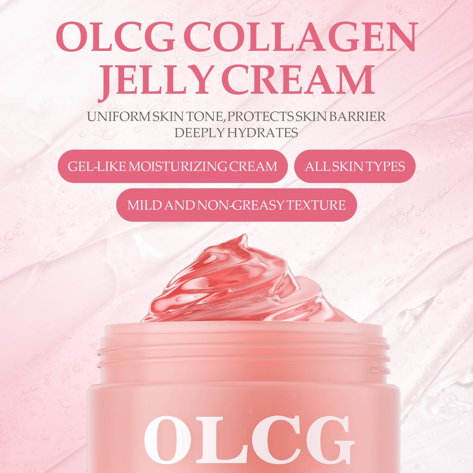 OLCG Collagen Jelly Cream – A Gel-Textured Moisturizing Cream For Radiant And Plump Skin – Contains Hydrolyzed Collagen And Sodium Hyaluronate – Suitable For Daily Use - Beauty World2